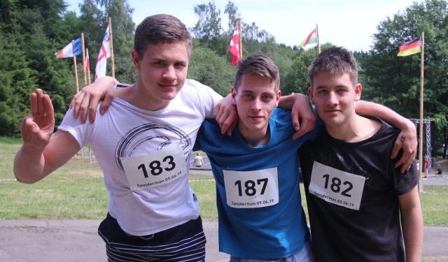 Spejderman-Teilnehmer Elias, Tim und Jonathan aus Neugraben